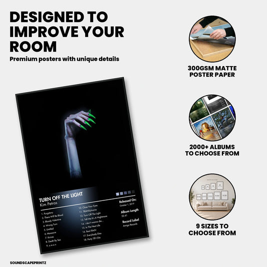 Kim Petras — TURN OFF THE LIGHT Album Poster — premium poster features