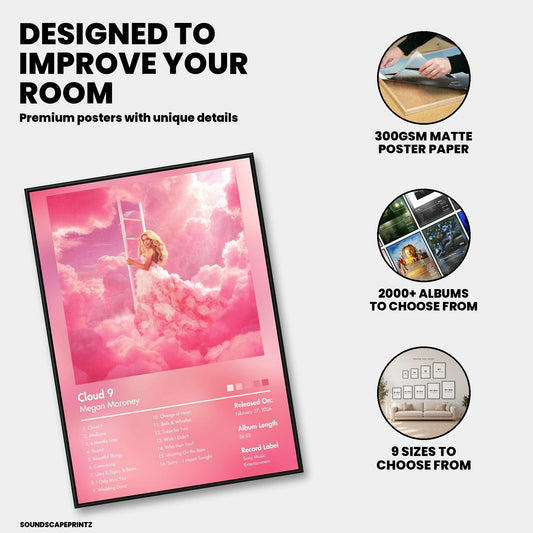 Megan Moroney — Cloud 9 Album Poster — premium poster features