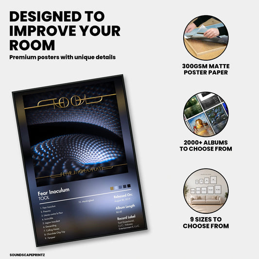 Tool — Fear Inoculum Album Poster — premium poster features