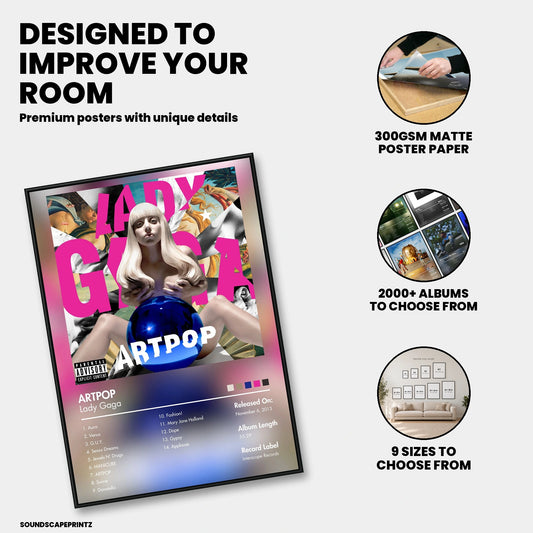 Lady Gaga — ARTPOP Album Poster — premium poster features