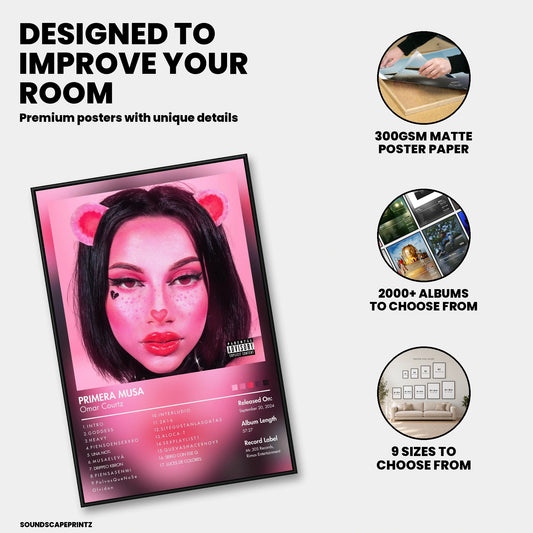 Omar Courtz — PRIMERA MUSA Album Poster — premium poster features