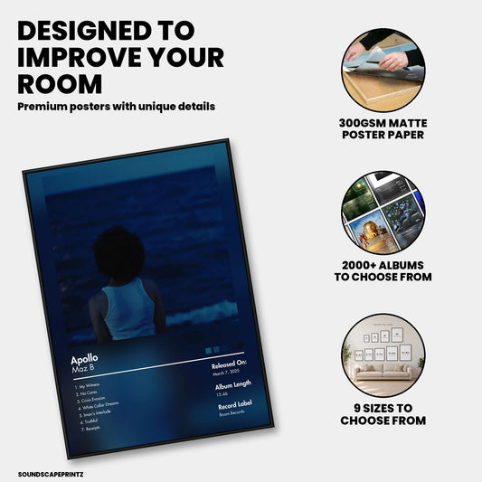 Maz B — Apollo Album Poster — premium poster features