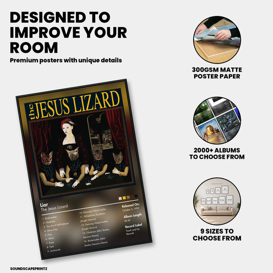 The Jesus Lizard — Liar Album Poster — premium poster features