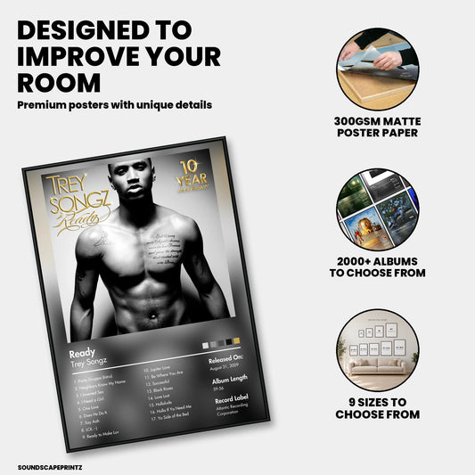 Trey Songz — Ready Album Poster — premium poster features