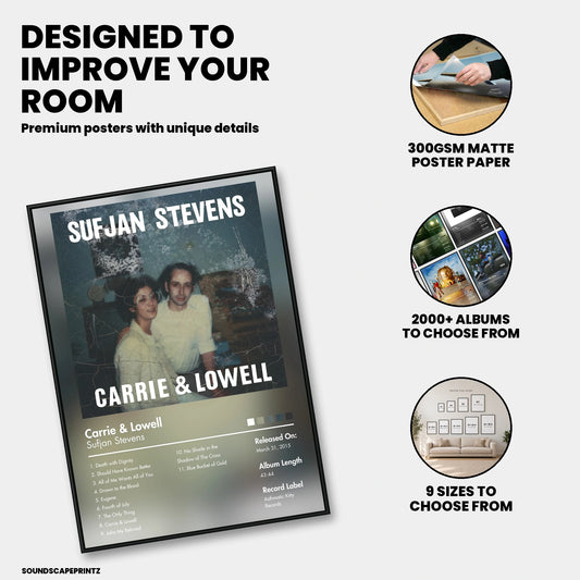 Sufjan Stevens — Carrie & Lowell Album Poster — premium poster features