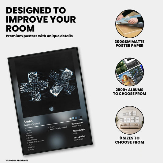 Martin Garrix — Sentio Album Poster — premium poster features