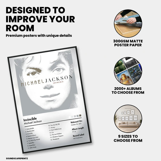 Michael Jackson — Invincible Album Poster — premium poster features