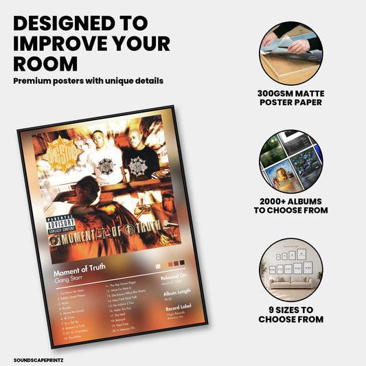 Gang Starr — Moment of Truth Album Poster — premium poster features