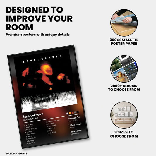 Soundgarden — Superunknown Album Poster — premium poster features