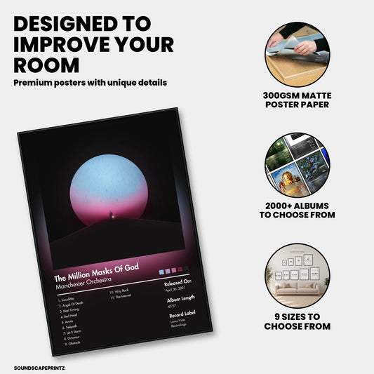 Manchester Orchestra — The Million Masks of God Album Poster — premium poster features