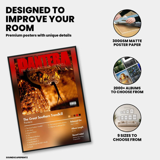 Pantera — The Great Southern Trendkill Album Poster — premium poster features