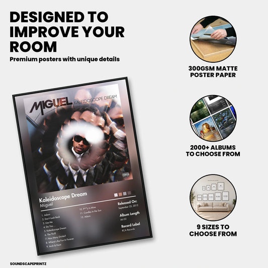 Miguel — Kaleidoscope Dream Album Poster — premium poster features
