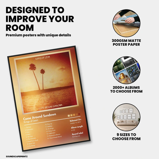 Kings of Leon — Come Around Sundown Album Poster — premium poster features