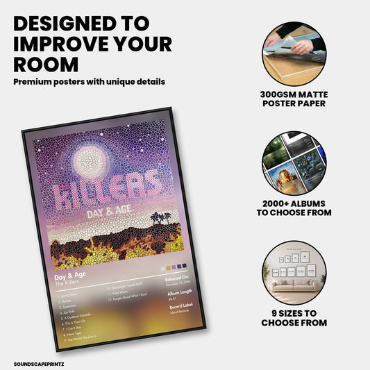 The Killers — Day & Age Album Poster — premium poster features