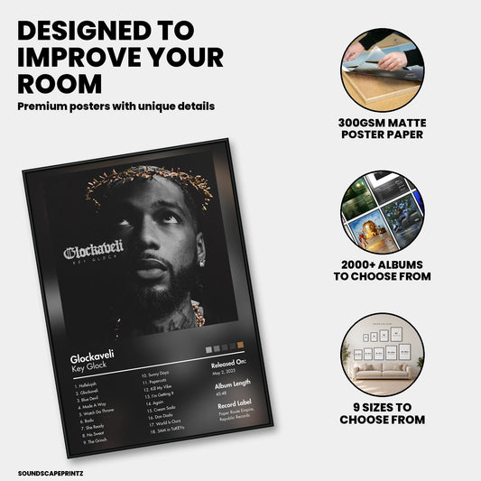 Key Glock — Glockaveli Album Poster — premium poster features