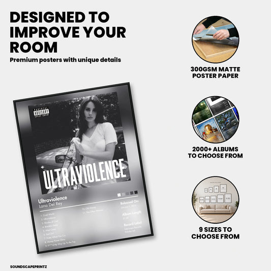 Lana Del Rey — Ultraviolence Album Poster — premium poster features