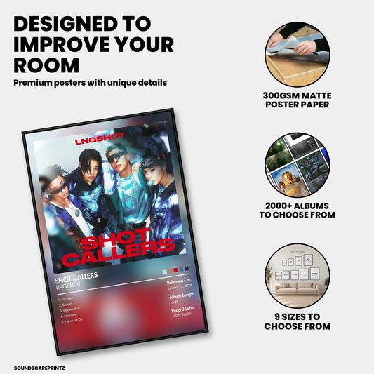 LNGSHOT — SHOT CALLERS Album Poster — premium poster features