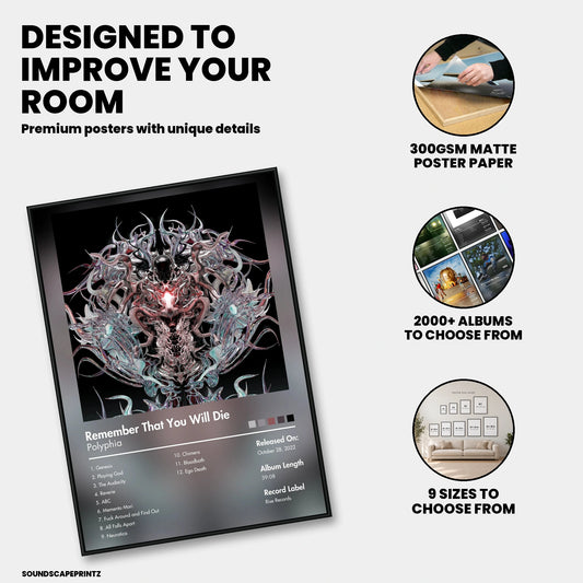 Polyphia — Remember That You Will Die Album Poster — premium poster features