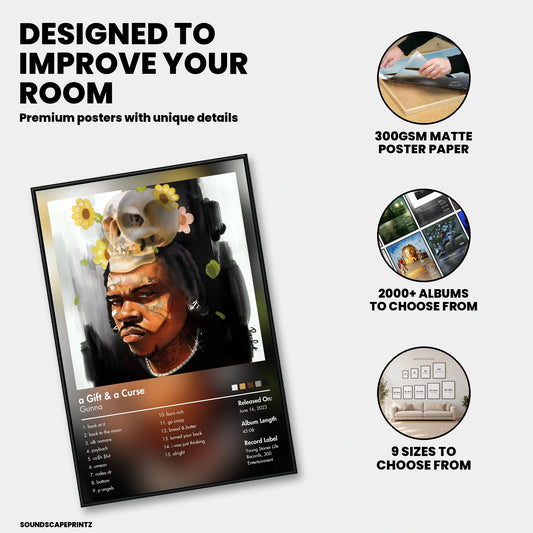 Gunna — a Gift & a Curse Album Poster — premium poster features