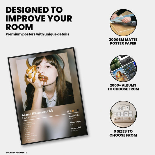 Faye Webster — Atlanta Millionaires Club Album Poster — premium poster features