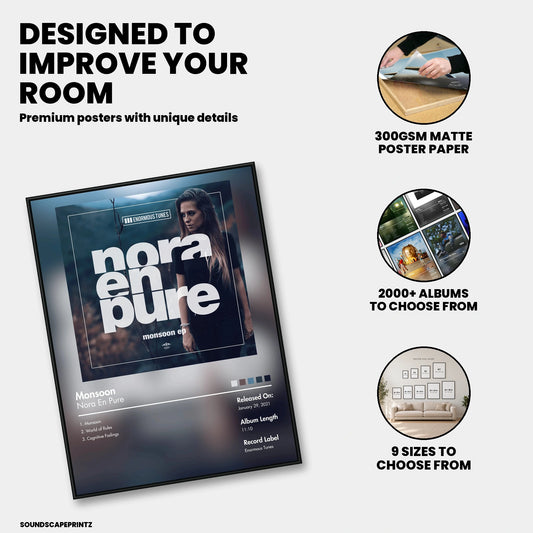 Nora en Pure — Monsoon Album Poster — premium poster features