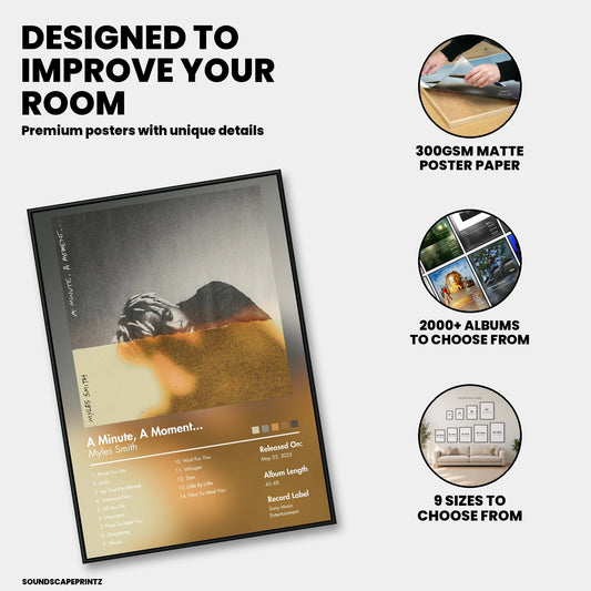 Myles Smith — A Minute, A Moment... Album Poster — premium poster features