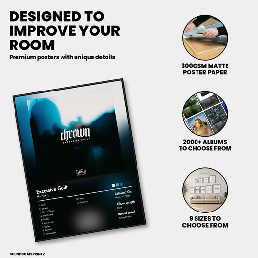 thrown — EXCESSIVE GUILT Album Poster — premium poster features