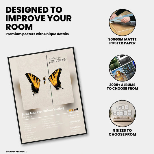 Paramore — Brand New Eyes (Deluxe Version) Album Poster — premium poster features