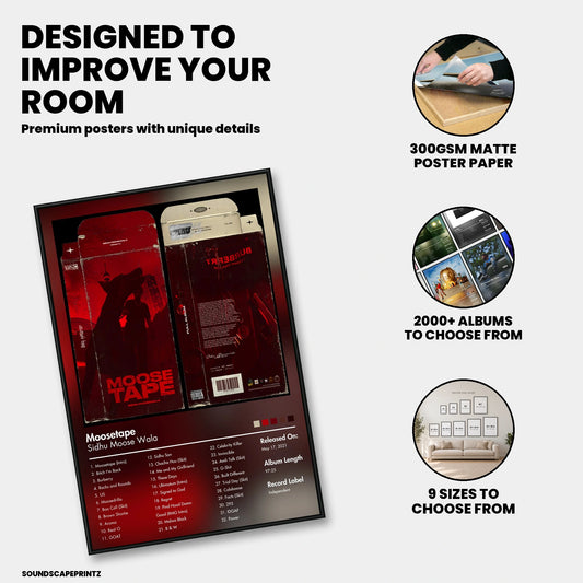 Sidhu Moose Wala — Moosetape Album Poster — premium poster features