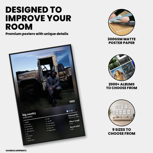 sosocamo — big country Album Poster — premium poster features