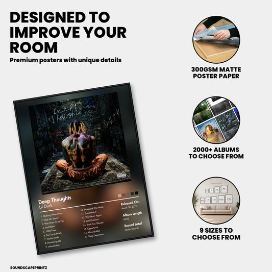 Lil Durk — Deep Thoughts Album Poster — premium poster features