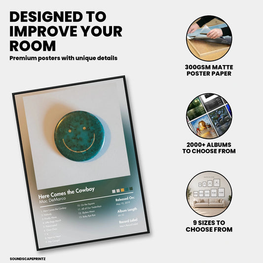 Mac DeMarco — Here Comes the Cowboy Album Poster — premium poster features