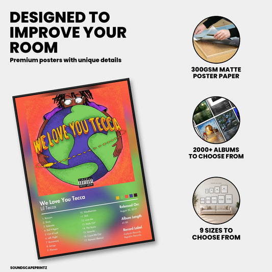 Lil Tecca — We Love You Tecca Album Poster — premium poster features