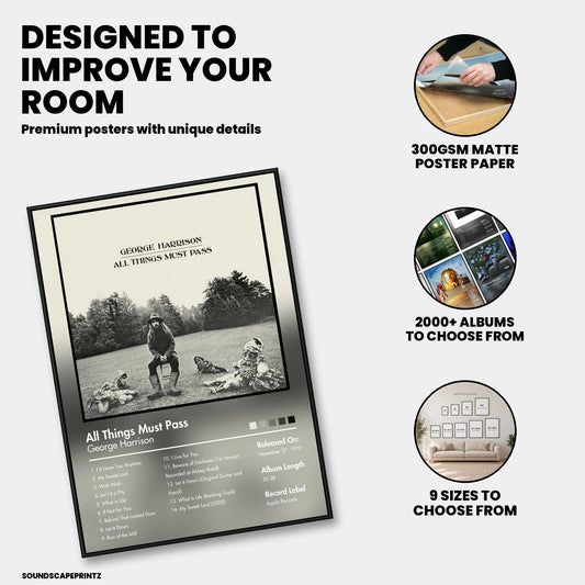 George Harrison — All Things Must Pass Album Poster — premium poster features