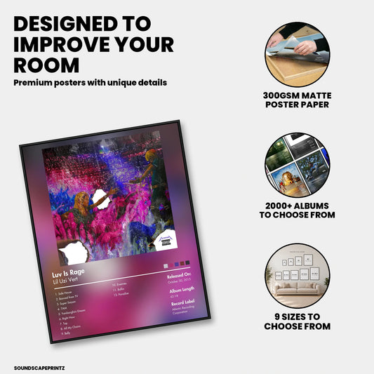 Lil Uzi Vert — Luv Is Rage Album Poster — premium poster features