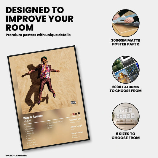 Miguel — War & Leisure Album Poster — premium poster features