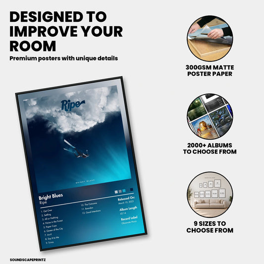 Ripe — Bright Blues Album Poster — premium poster features