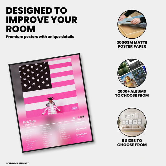 Lil Uzi Vert — Pink Tape Album Poster — premium poster features