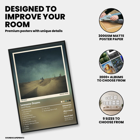 Lord Huron — Lonesome Dreams Album Poster — premium poster features