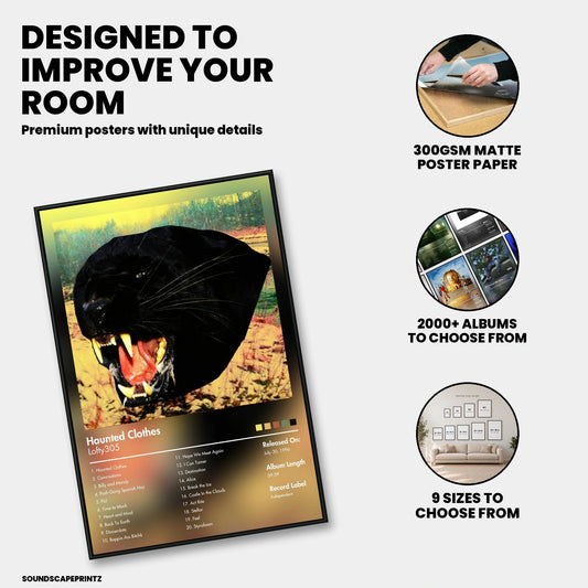 Lofty305 — Haunted Clothes Album Poster — premium poster features
