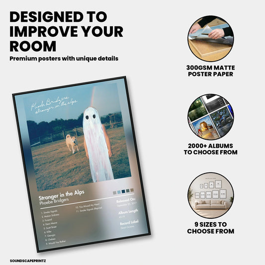 Phoebe Bridgers — Stranger in the Alps Album Poster — premium poster features