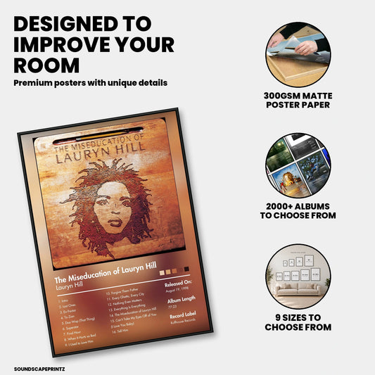 Lauryn Hill — The Miseducation of Lauryn Hill Album Poster — premium poster features