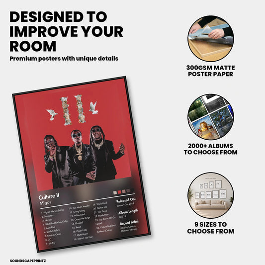 Migos — Culture II Album Poster — premium poster features