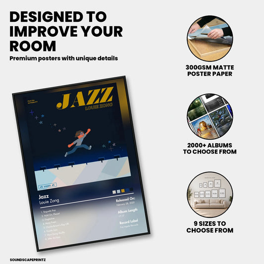 Queen — Jazz Album Poster — premium poster features