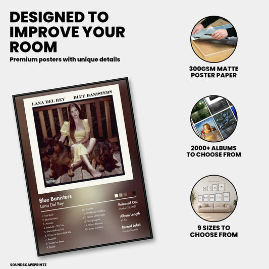 Lana Del Rey — Blue Banisters Album Poster — premium poster features