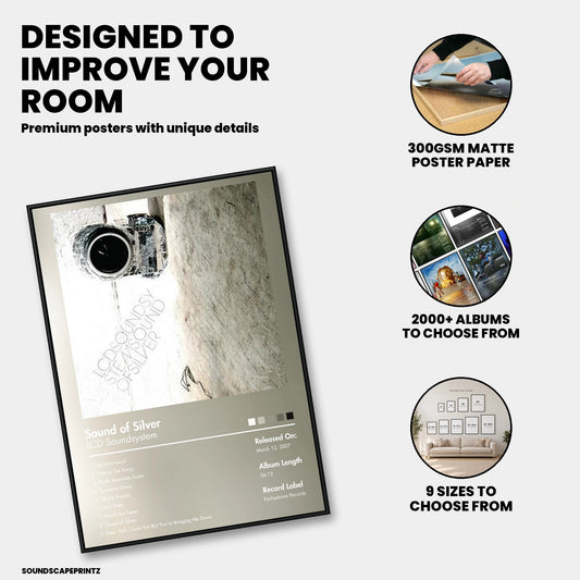 LCD Soundsystem — Sound of Silver Album Poster — premium poster features