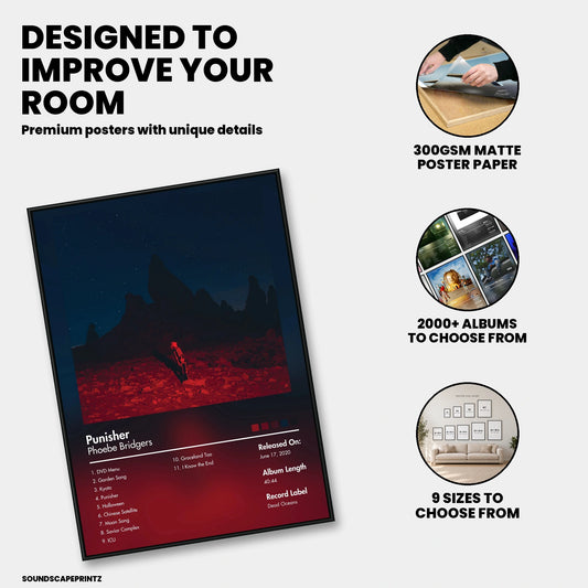 Phoebe Bridgers — Punisher Album Poster — premium poster features