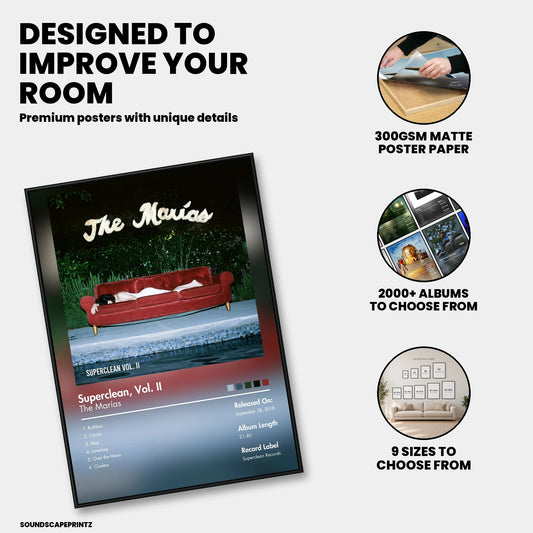The Marías — Superclean Vol. II Album Poster — premium poster features
