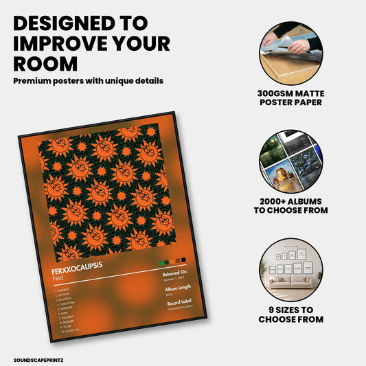 Feid — FERXXOCALIPSIS Album Poster — premium poster features