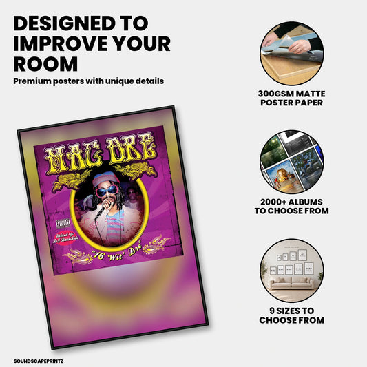 Mac Dre — 16 Wit' Dre Album Poster — premium poster features